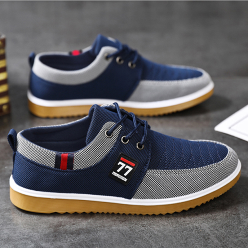 새로운 트렌디한 남성용 신발: 캐주얼하고 활동적인 스포 - Knit Fabric Lace Up Sneakers 리뷰 및 가격