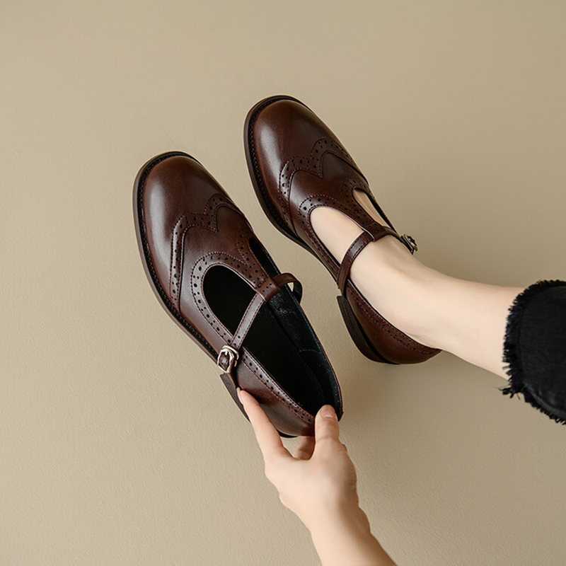 여성용 스플릿 가죽 신발, 라운드 토 메리 제인, 로우 - Women'S Shoes 리뷰 및 가격